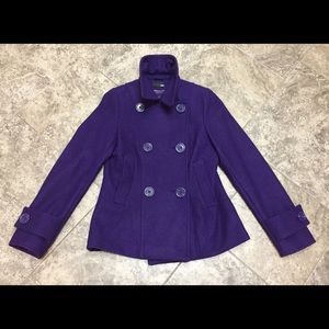 ❌SOLD❌H&M RICH PURPLE PEACOAT JACKET COAT